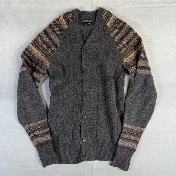 Sweaters - AllSaints Spitalfields Cardigan Womens XS Gray Lambswool Silk Blend Vintage Y2K